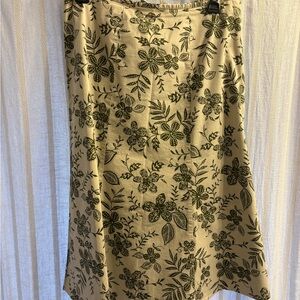 Covington A-Line Skirt in Olive and Cream Floral